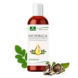 MoriVeda® Moringa Oil, 100 ml, olio di Moringa spremuto a freddo dai semi di Moringa, come olio commestibile, olio per massaggi, olio per capelli, olio per barba e cura della pelle