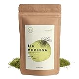 BIONUTRA® Polvere organica di Moringa 250 g, pura polvere fine di foglie di Moringa Oleifera da coltivazione biologica controllata, prodotto giusto dallo Sri Lanka