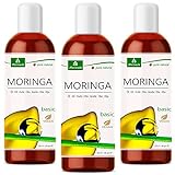 MoriVeda® - Olio di Moringa Basic 300ml, pressato dai semi e dai baccelli di Oleifera, adatto per la cura della pelle, la cura dei capelli, la cura delle ferite, l'anti-invecchiamento (3x100ml)